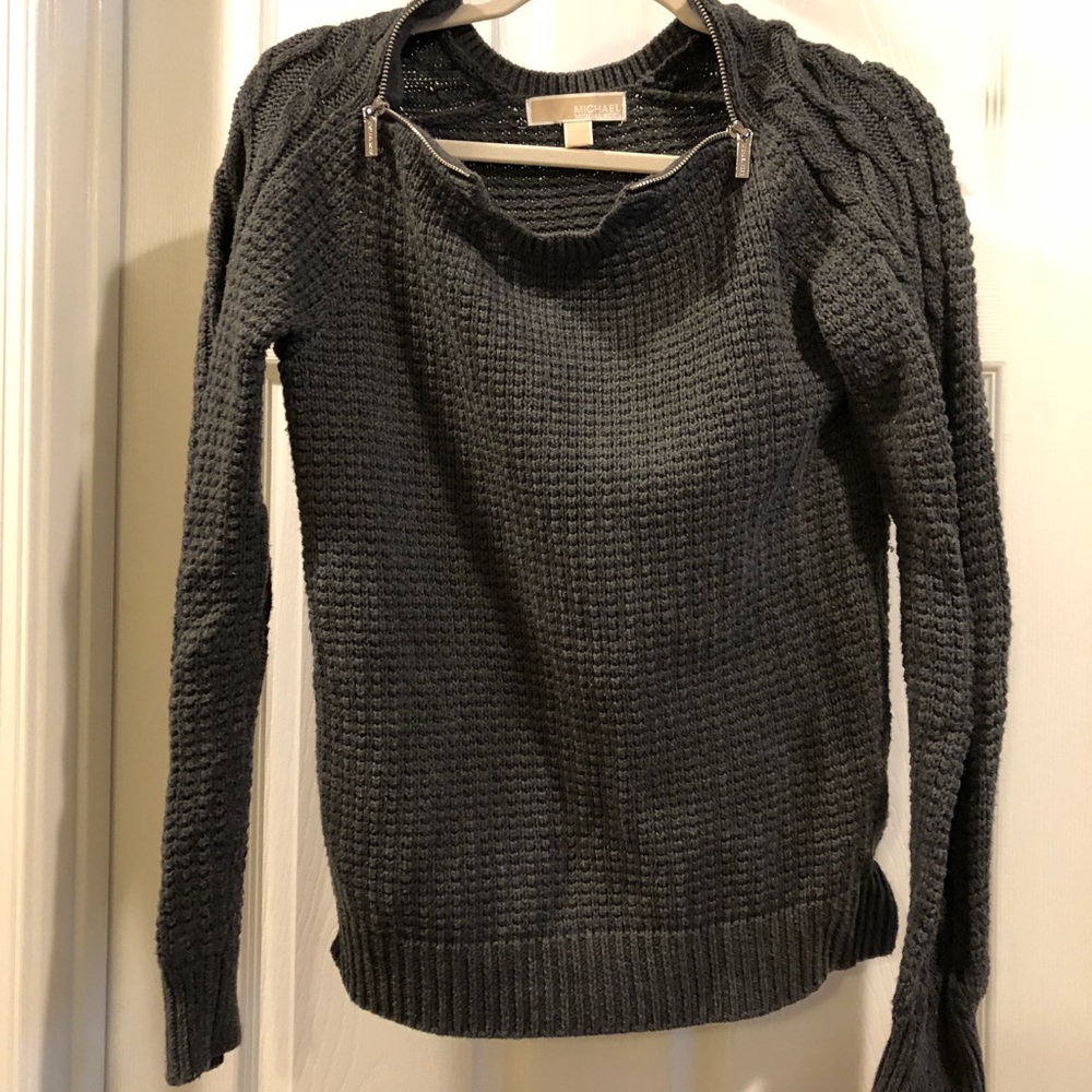 Michael Kors Grey knit with zippers sweater